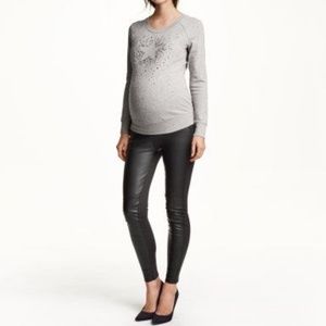 Faux leather maternity legging